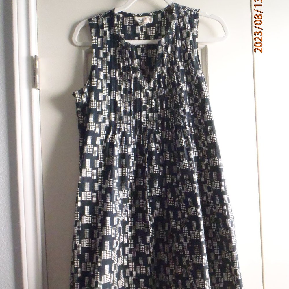 Black and White Mata Traders MiDi Dress - 100% Cotton Sz M